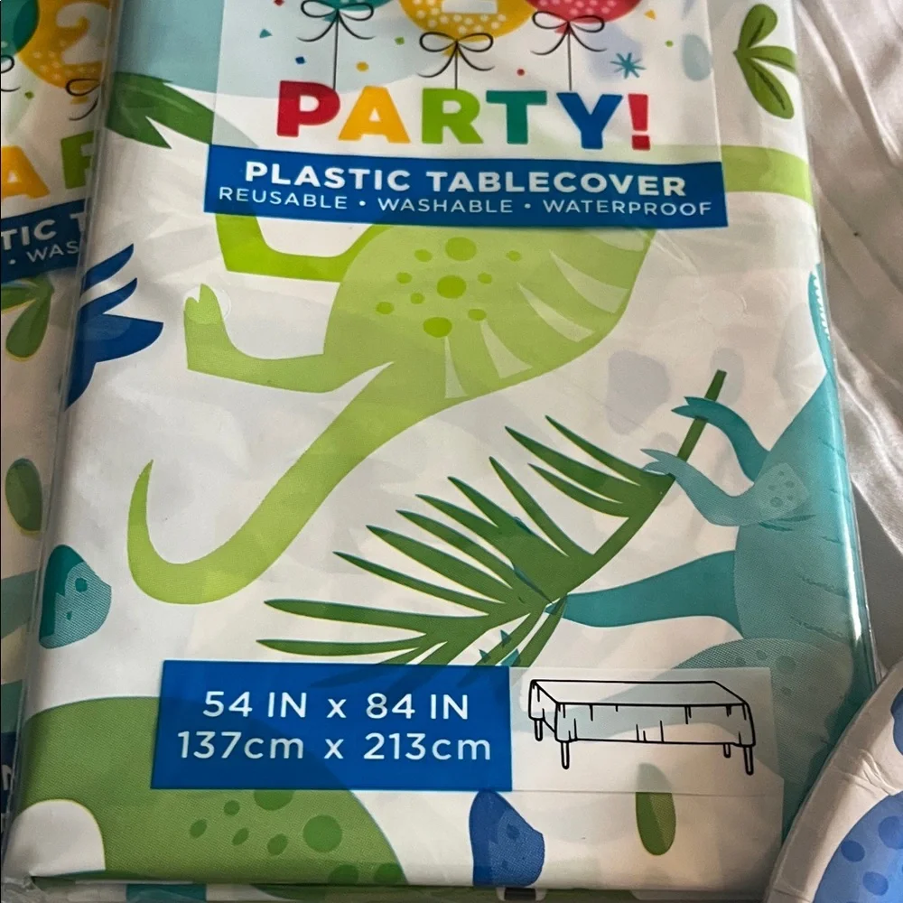 3-2-1 Party! Dinosaur Paper Plates & Napkins - Blue & Green